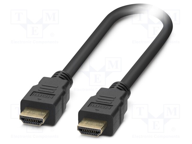 Cable; HDMI plug,both sides; PVC; 1m; black; Support: 4K; -25÷85°C