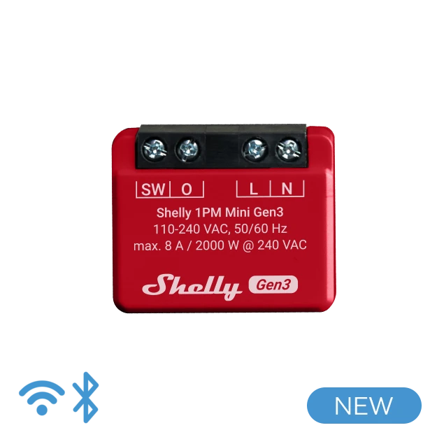 Shelly 1, WiFi operated Relay Switch