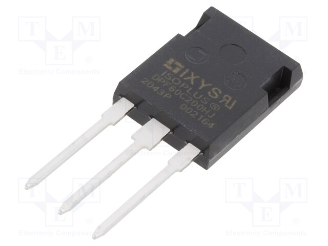Diode: rectifying; THT; 200V; 2x30A; Package: tube; ISOPLUS247™