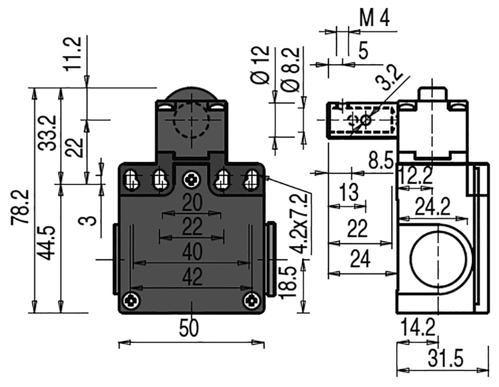 Safety switch: hinged; Series: FZ; NC + NO x2; IP67; -25÷80°C