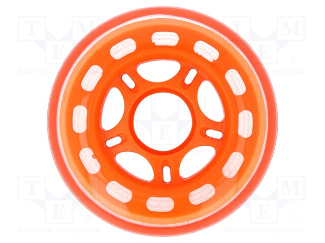 Wheel; orange; Shaft: smooth; Pcs: 1; push-in; Ø: 75mm; W: 23.8mm