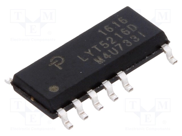 PMIC; AC/DC switcher,LED driver; 90÷308V; Ubr: 650V; SO16B; 4.25Ω