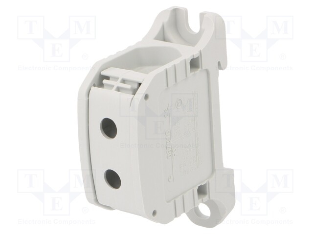Splice terminal: rail; STB; 50mm2; ways: 1; terminals: 2; grey; TS35