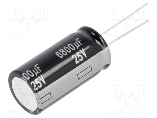 Capacitor: electrolytic; THT; 6800uF; 25VDC; Ø18x35.5mm; ±20%; NHG