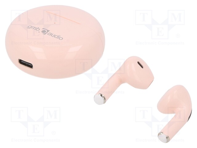 Bluetooth headphones with microphone; pink; USB C; 2402÷2480MHz