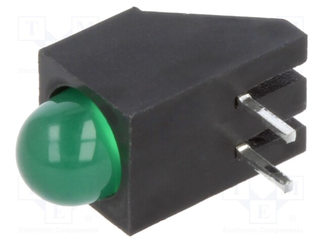 LED; in housing; green; 4.75mm; No.of diodes: 1; 20mA; 60°; 2.2÷2.6V
