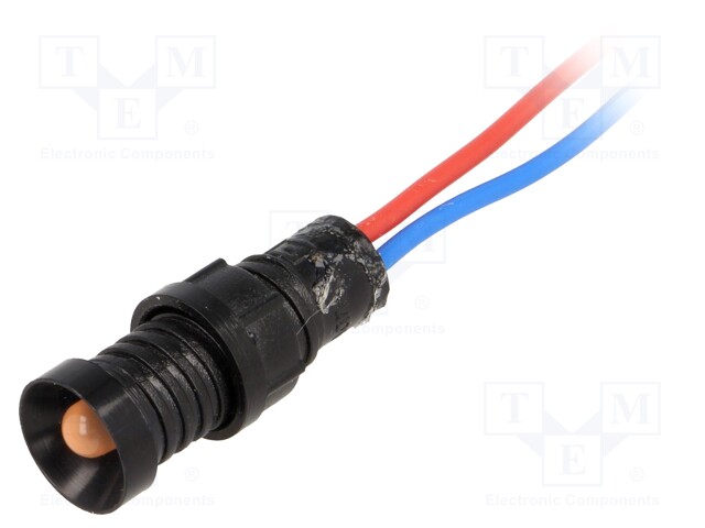 Indicator: LED; recessed; 12VDC; 12VAC; Cutout: Ø11mm; IP40; plastic