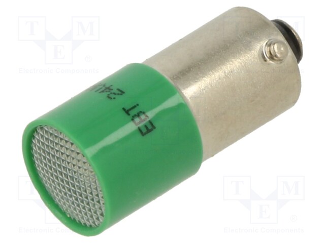 Indicator: LED; BA9S,T10; green; plastic; 24VAC; 24VDC; -20÷60°C