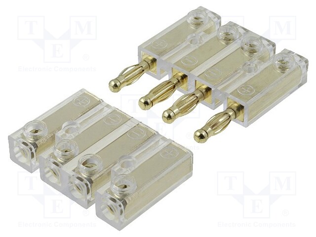 Connector: loudspeaker; 4mm2; gold-plated; plug/socket; screwed