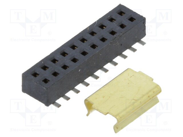 Connector: pin strips; female; PIN: 20; 1.27mm; gold flash; SMT