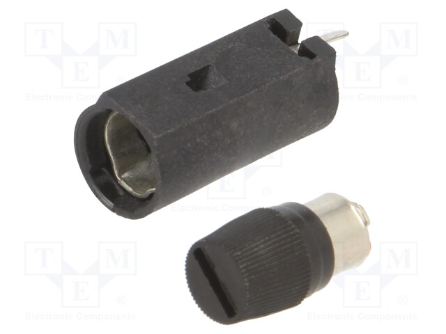Fuse holder; cylindrical fuses; THT; 5x20mm; 6.3A; Pitch: 7.5mm