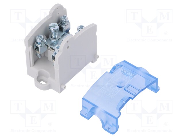 Splice terminal: rail; ways: 1; terminals: 5; grey; screw terminal
