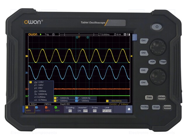 Handheld oscilloscope; 100MHz; TFT 8" (800x600),touch screen