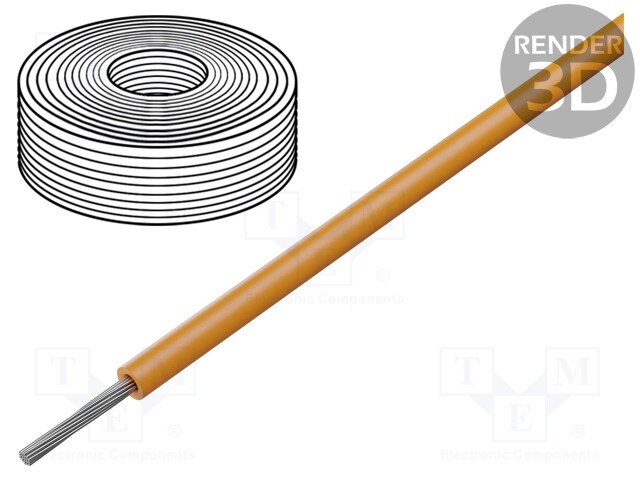 Wire; SiF; stranded; Cu; 1mm2; silicone; orange; -60÷180°C; 500V
