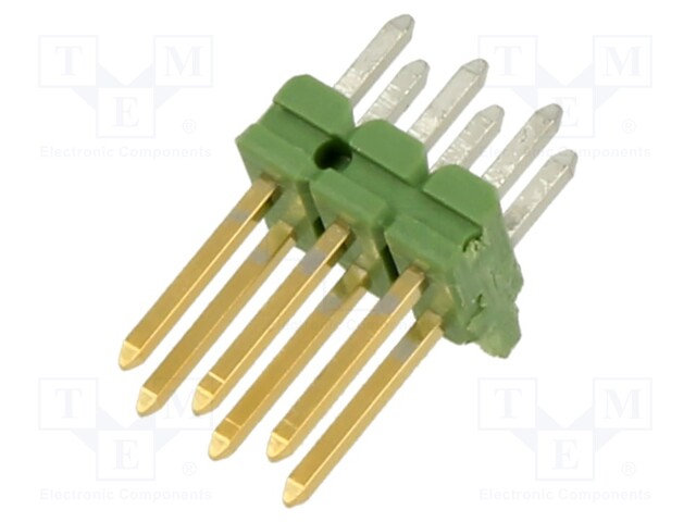 Pin header; pin strips; AMPMODU; male; PIN: 6; straight; 2.54mm; THT
