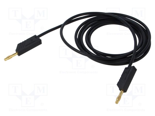 Test lead; 60VDC; 30VAC; 32A; Len: 2m; black; Cond.cross sec: 2.5mm2