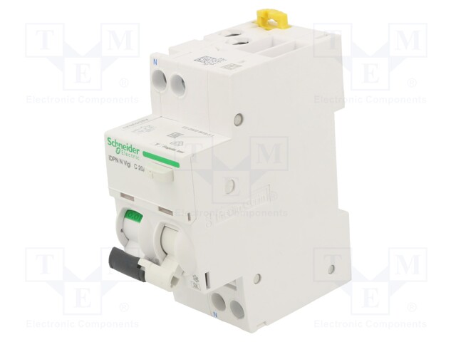 RCBO breaker; Inom: 25A; Ires: 30mA; Max surge current: 250A; DIN