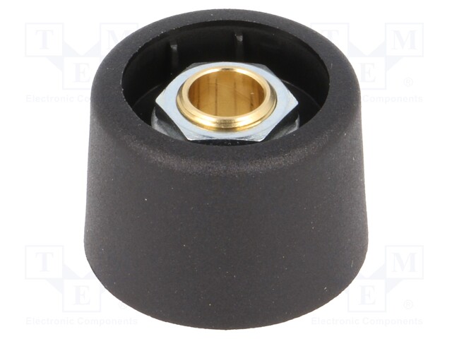 Knob; without pointer; polyamide; Shaft d: 6mm; Ø23x16mm; black