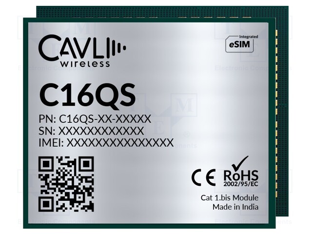 Module: LTE; Down: 5Mbps; Up: 10Mbps; LGA; SMD; GNSS,LTE CAT1bis