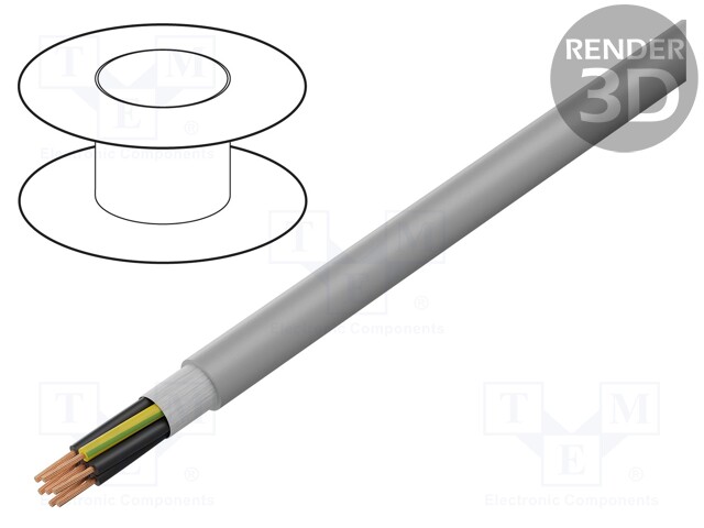 Wire: control cable; ÖLFLEX® CHAIN 809; 5G1mm2; PVC; grey; Cu; 1mm2