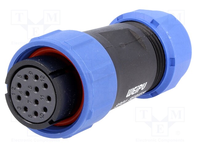Plug; female; SP21; PIN: 12; IP68; 7÷12mm; soldering; for cable; 400V