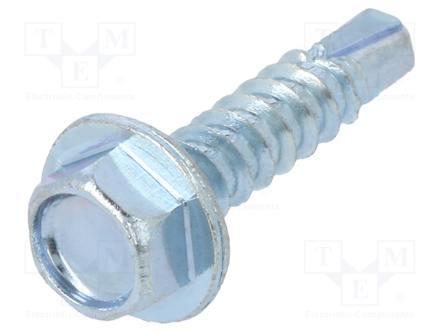 Screw; for metal; 3,5x16; Head: hexagonal; hardened steel; zinc