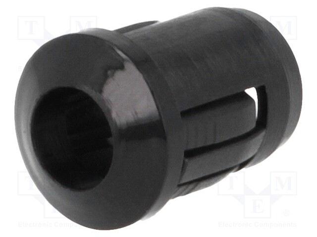 LED holder; 5mm; one-piece; black; UL94V-2; L: 12.5mm