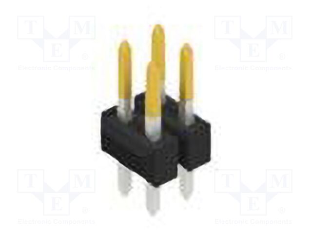 Connector: pin strips; pin header; male; PIN: 4; 2.54mm; THT; 2x2