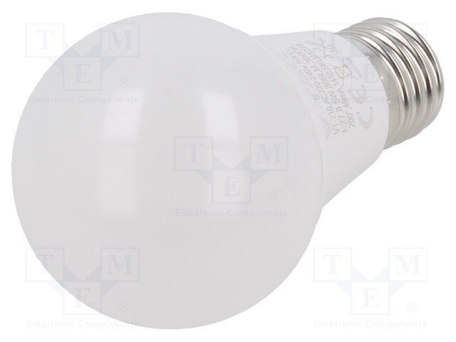 LED lamp; warm white; E27; 230VAC; 1055lm; P: 11W; 200°; 3000K