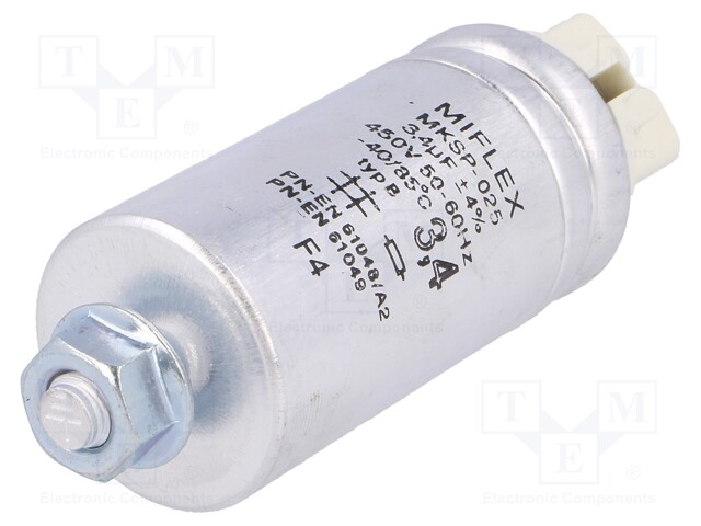 Capacitor: for discharge lamp; 3.4uF; 450VAC; ±4%; Ø31x62mm