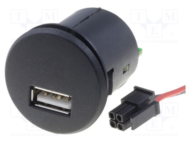 Automotive power supply; USB A socket; Sup.volt: 7÷12VDC; black
