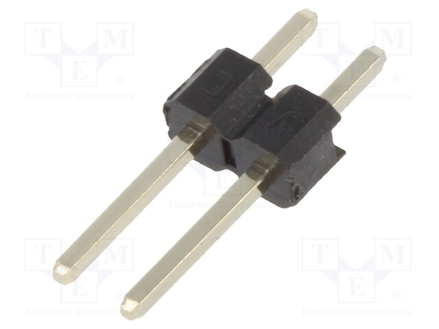 Pin header; pin strips; male; PIN: 2; straight; 2.54mm; THT; 1x2