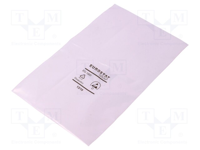 Protection bag; ESD; L: 305mm; W: 254mm; D: 50um; Features: open; pink