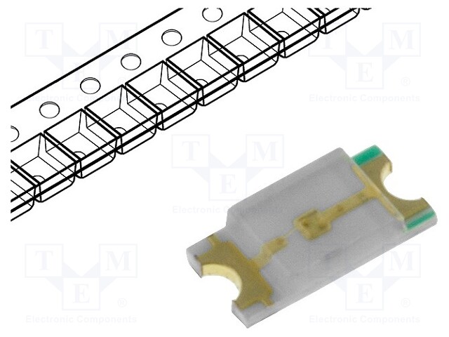 LED; SMD; 1206; green; 600÷800mcd; 3.2x1.6x0.68mm; 120°; 3÷3.2V