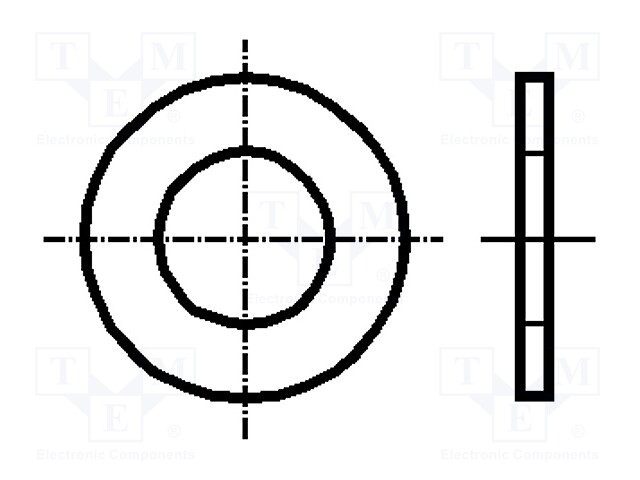Washer; round; M4; D=9mm; h=0.8mm; brass; Plating: without coating