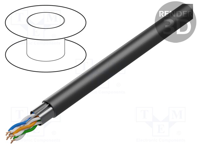 Wire; F/UTP; industrial Ethernet,RS422,outdoor; 5e; solid; Cu