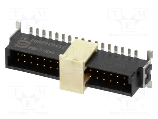Connector: PCB to PCB; male; PIN: 34; 1.27mm; Series: har-flex; 2.3A