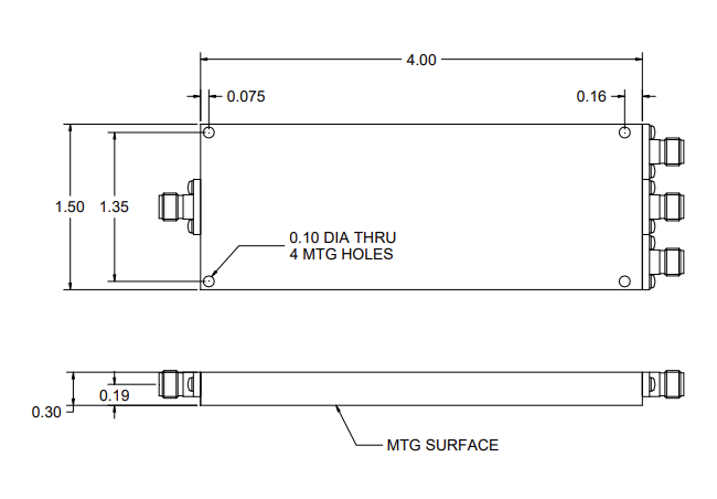 0.698 – 9 GHz 3-Way Power Divider