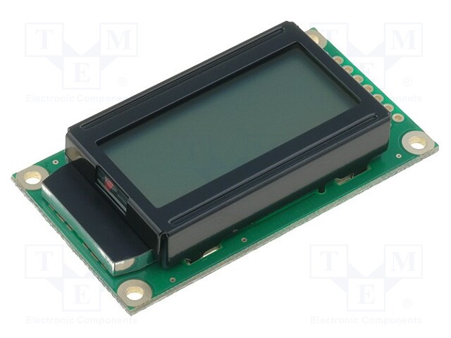 Display: LCD; alphanumeric; STN Positive; 8x2; gray; 58x32x13.5mm