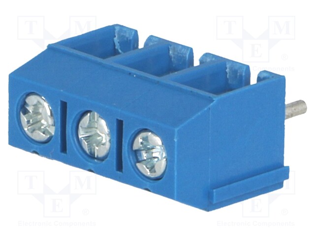 PCB terminal block; angled 90°; 5.08mm; ways: 3; on PCBs; 1.5mm2