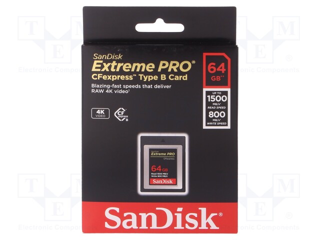 Memory card; Extreme Pro; CFexpress B; 64GB; Read: 1.7GB/s