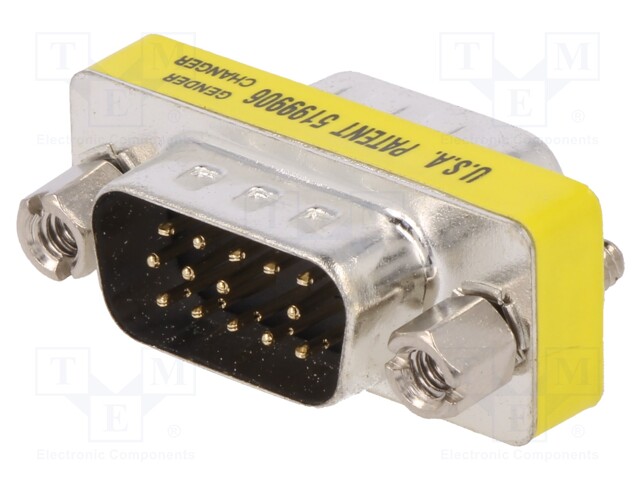 Adapter; D-Sub 15pin HD plug,both sides; connection 1: 1