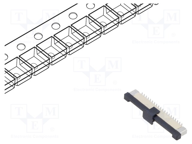Connector: FFC/FPC; vertical; PIN: 40; ZIF; SMT; 500mA; tinned; 30mΩ