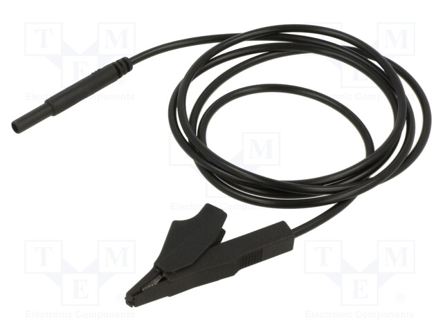 Test lead; 10A; banana plug 2mm,aligator clip; insulated; Len: 1m