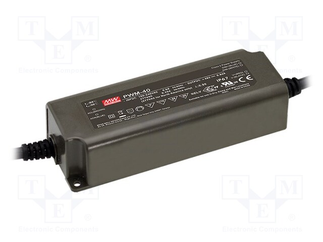 Power supply: switched-mode; for LED strips; 40.08W; 24VDC; 1.67A