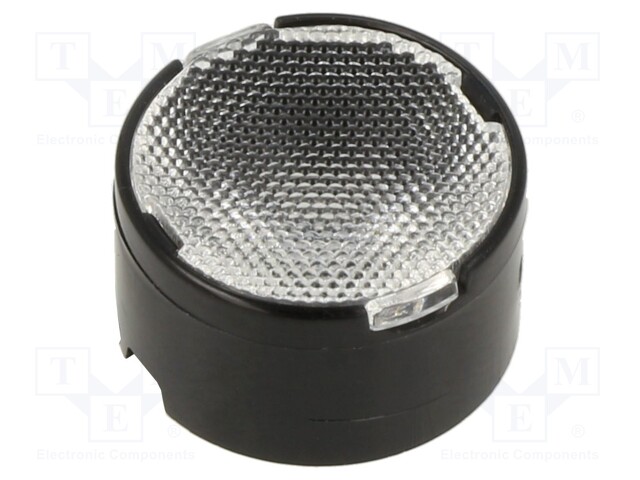 LED lens; round; Mat: PMMA plexiglass; 24÷32°; Colour: black