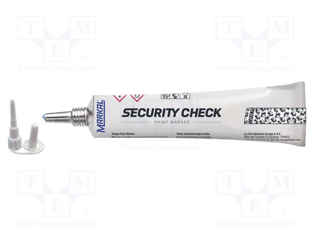 Paint; blue (bright); SECURITY CHECK ORIGINAL; 20÷70°C