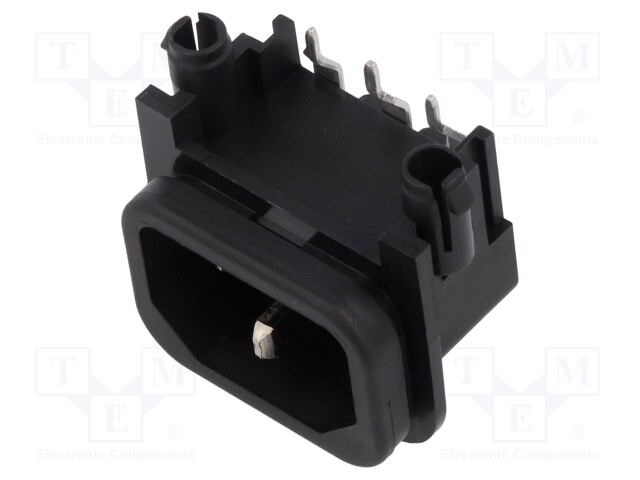 Connector: AC supply; socket; male; 10A; 250VAC; IEC 60320; C14 (E)