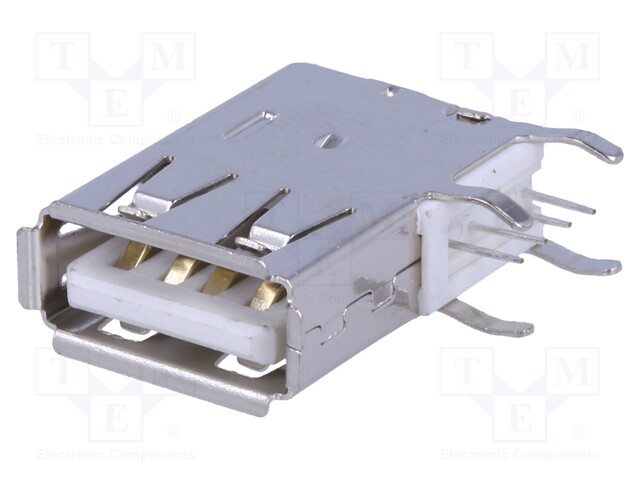 Socket; USB A; THT
