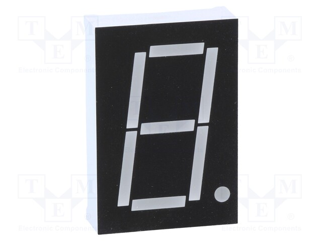 Display: LED; 7-segment; 26mm; 1"; No.char: 1; red; 30mcd; anode